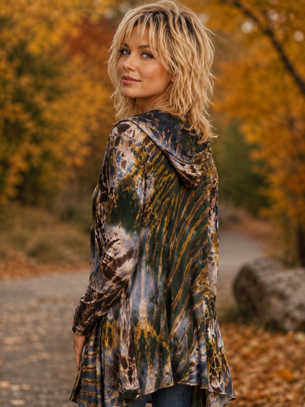 IDI by Matthew Waterfall Cardigan - Boho - Lightweight - Open Front Tie Dye